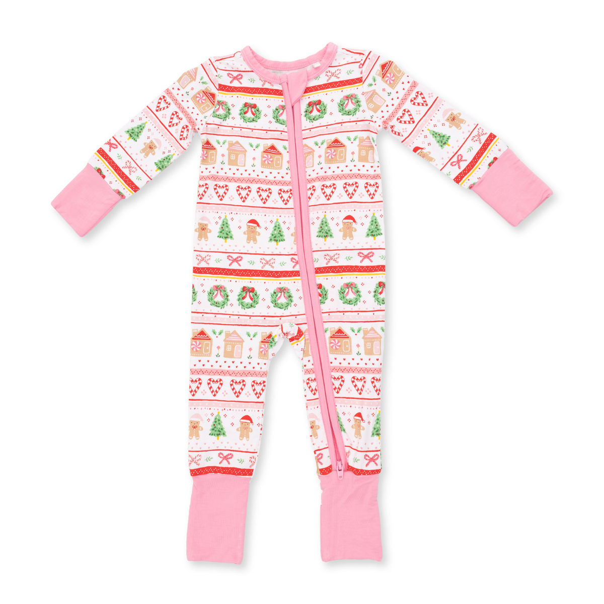 Convertible Romper - Gingerbread Fair Isle - Pink