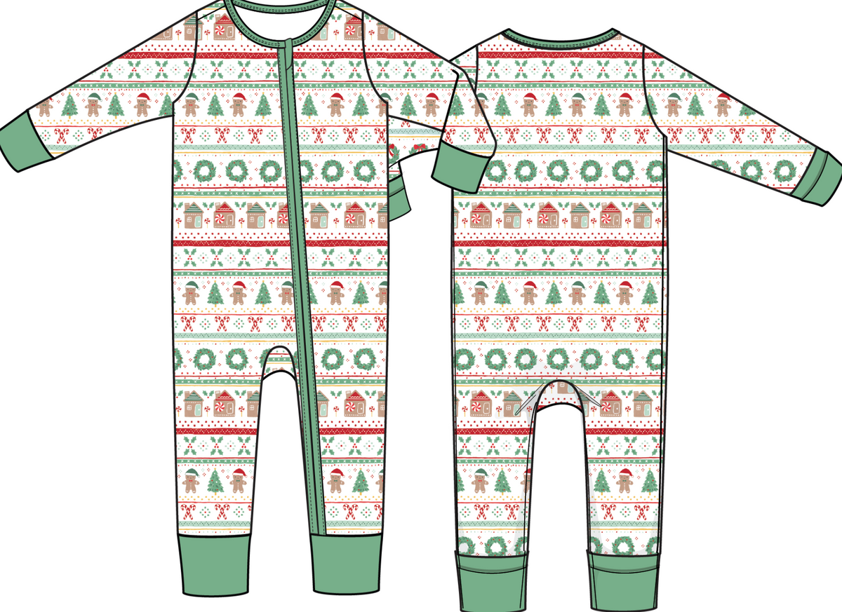 Convertible Romper - Gingerbread Fair Isle