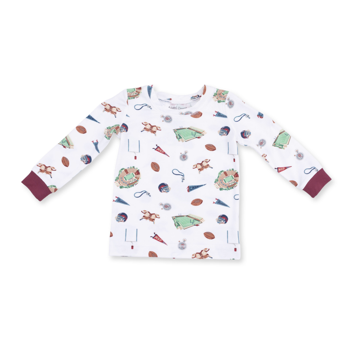 Long Sleeve Loungewear Set - Vintage Football