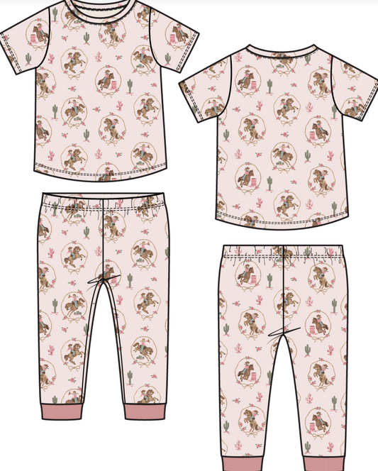 Short Sleeve Loungewear Set - Cowgirl Cameo