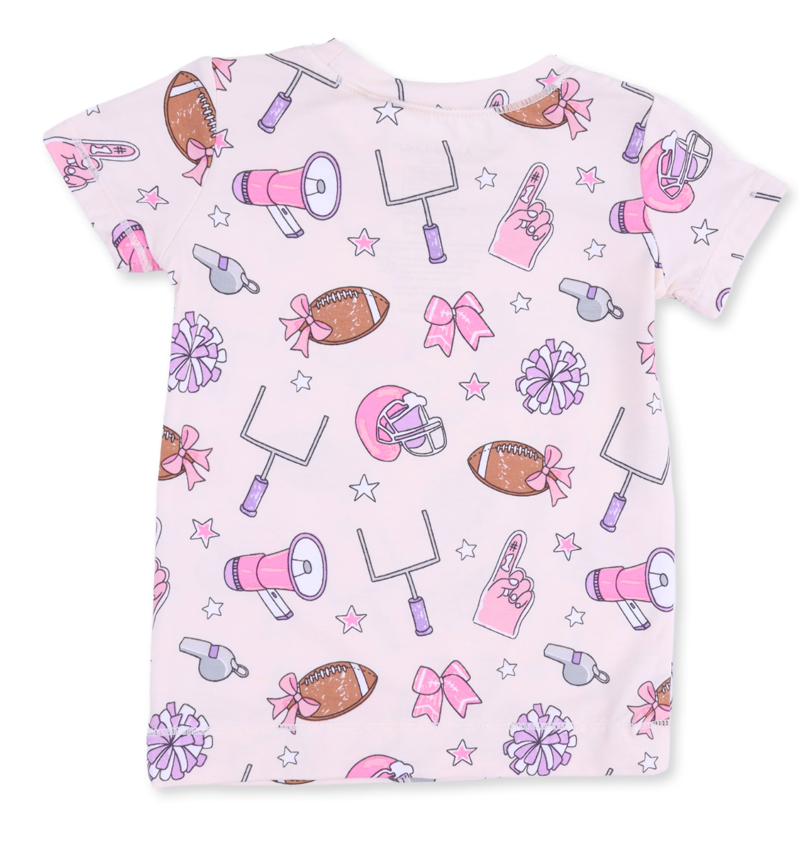 Short Sleeve Loungewear Set - Football Cheer