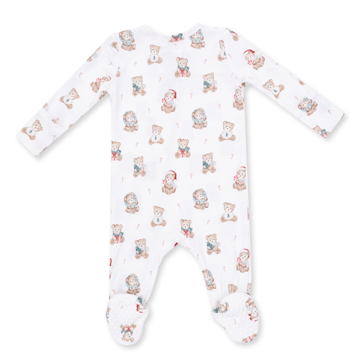 2 Way Zipper Footie - Christmas Teddy Bears