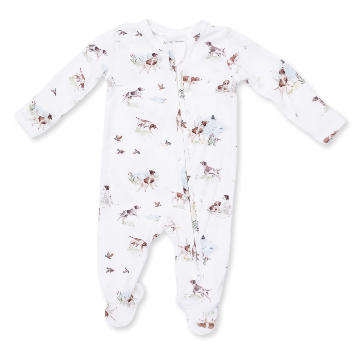 2 Way Zipper Footie - Pointer Pups & Duck Buddies