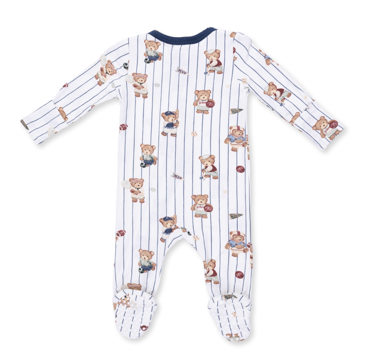 2 Way Zipper Footie - Mixed Sports Bears