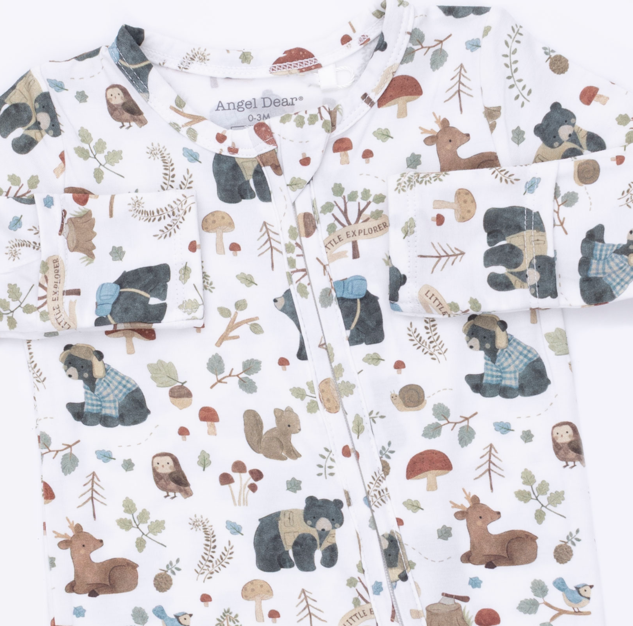 2 Way Zipper Footie - Southern Woodland Animals - Green