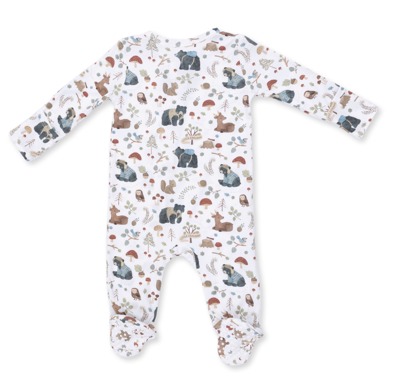 2 Way Zipper Footie - Southern Woodland Animals - Green