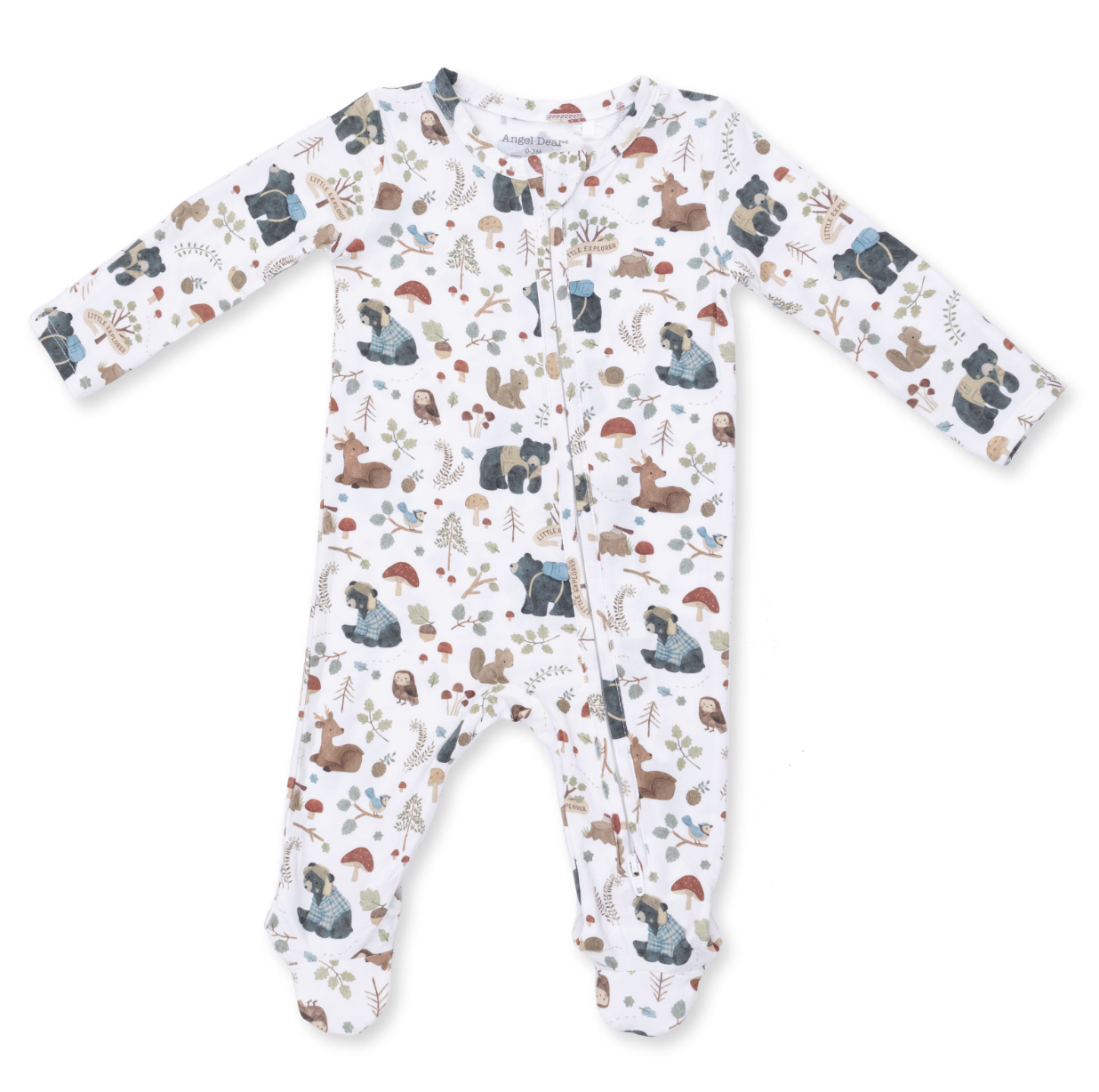 2 Way Zipper Footie - Southern Woodland Animals - Green
