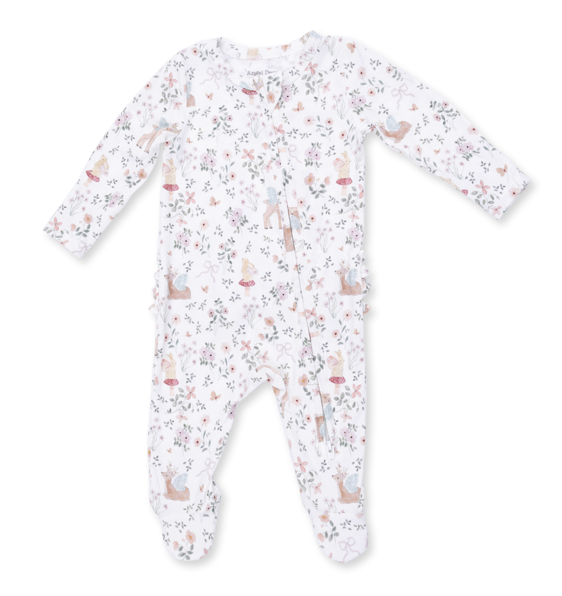 2 Way Ruffle Back Zipper Footie - Enchanted Woodland