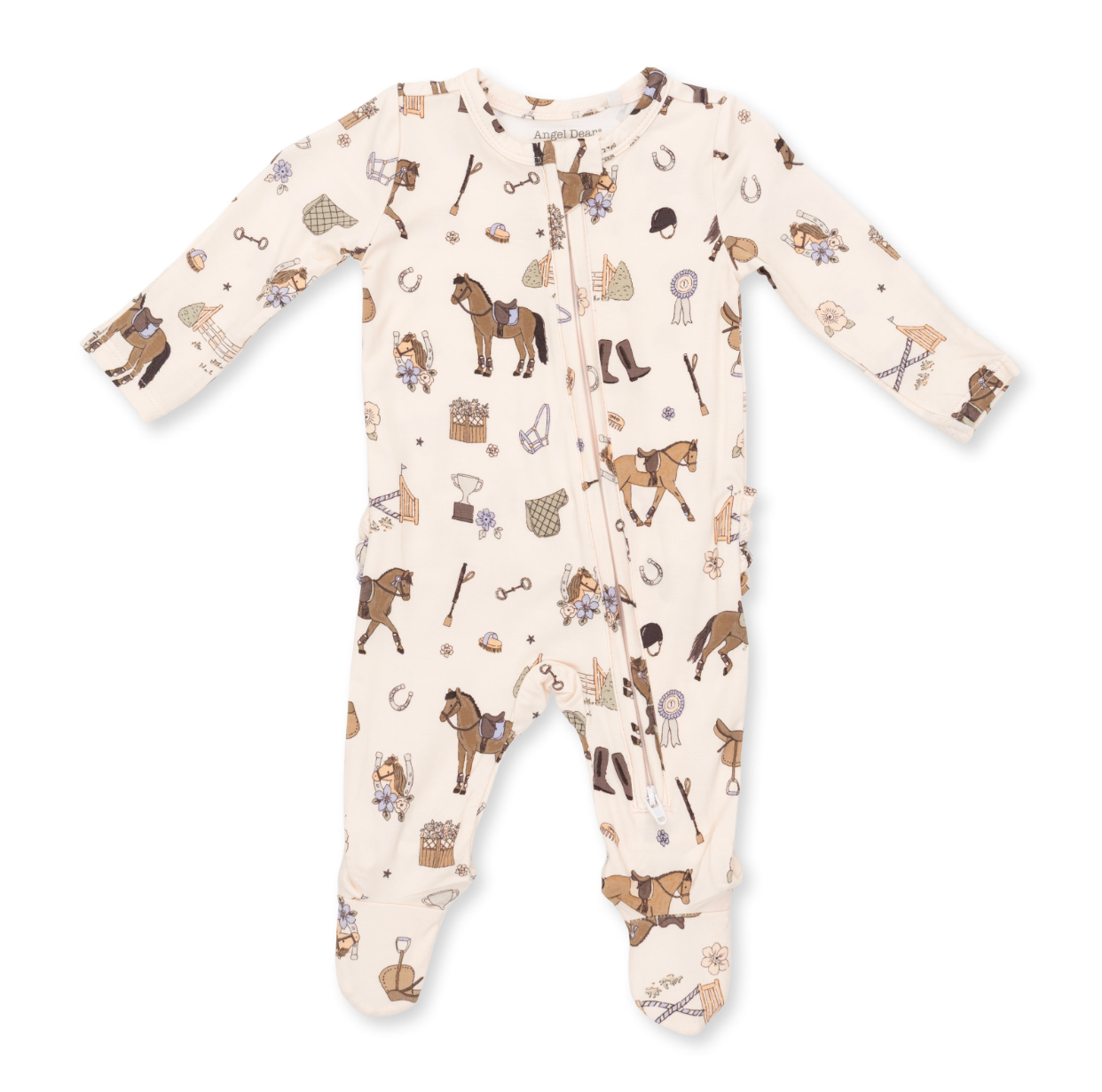 2 Way Ruffle Back Zipper Footie - Pretty Equestrian