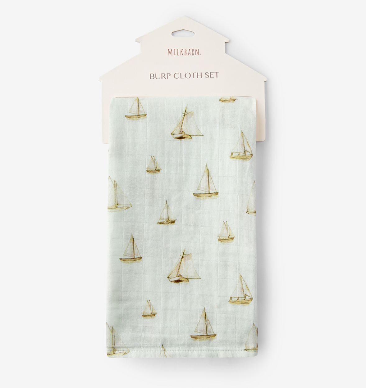 Milkbarn - Organic Muslin Burp Cloth Set - Sailboat Melody