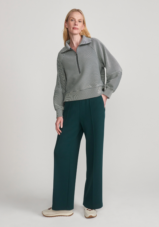 Varley - Milano Half Zip Sweat - Ponderosa Pine + Pristine