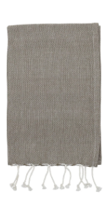Bloomingville - Stripe Tea Towel with Tassels - Grey