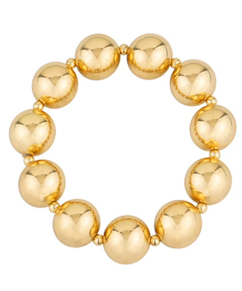 Statement Bead Ball Bracelet - Gold Dipped