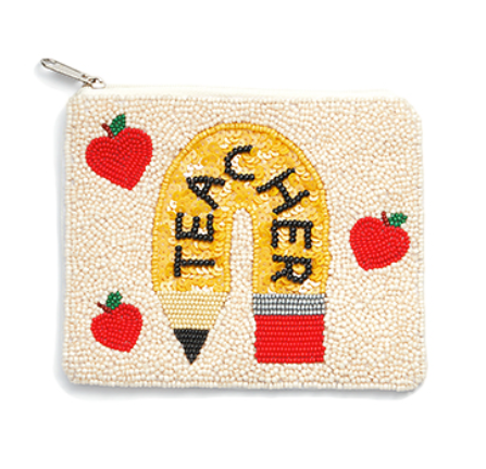Teachers Day Pencil Coin Pouch - Ivory