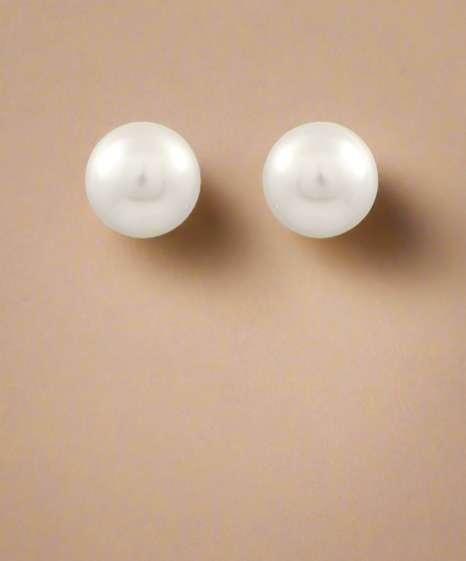 Pearl Ball Earrings - White