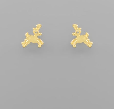 Holiday Rudolph Studs - Gold