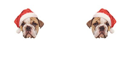 Christmas Santa Dog Studs - Bulldog