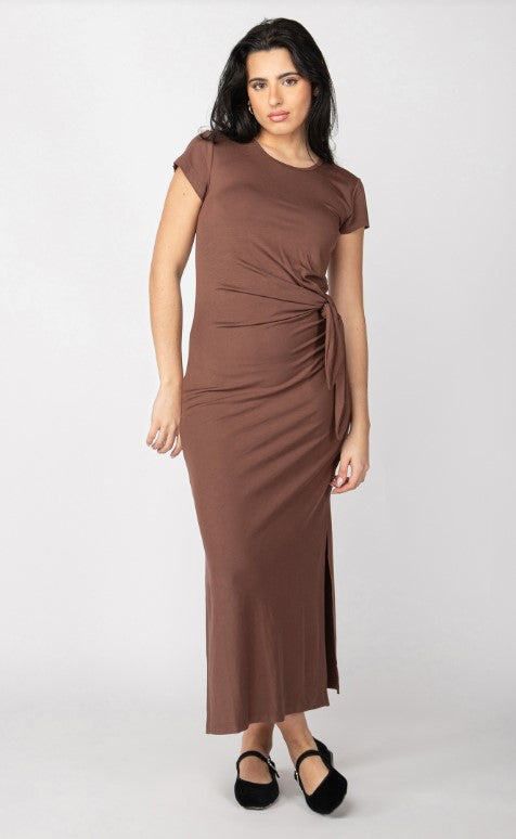 Knotted Midi Dress - Cocoa