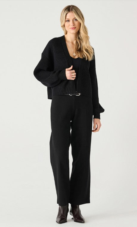 Textured Open Cardigan - Black