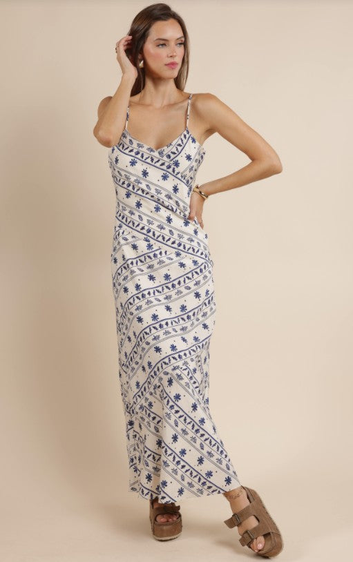 Maxi Slip Dress - Greek Floral