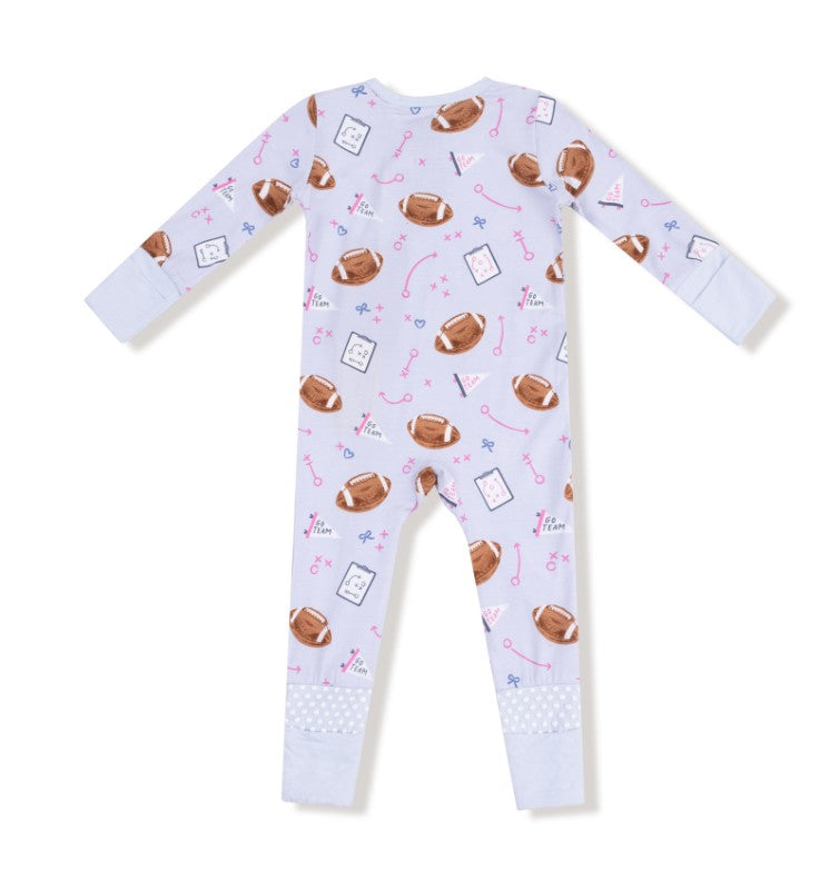 2 Way Zipper Romper - Touchdown Time - Lavender