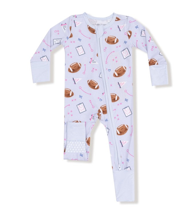 2 Way Zipper Romper - Touchdown Time - Lavender