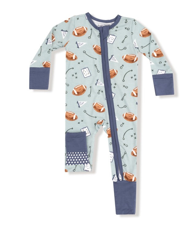 2 Way Zipper Romper - Touchdown Time - Gray Mist