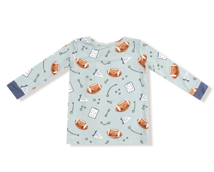 Long Sleeve Loungewear Set - Touchdown Time - Gray Mist