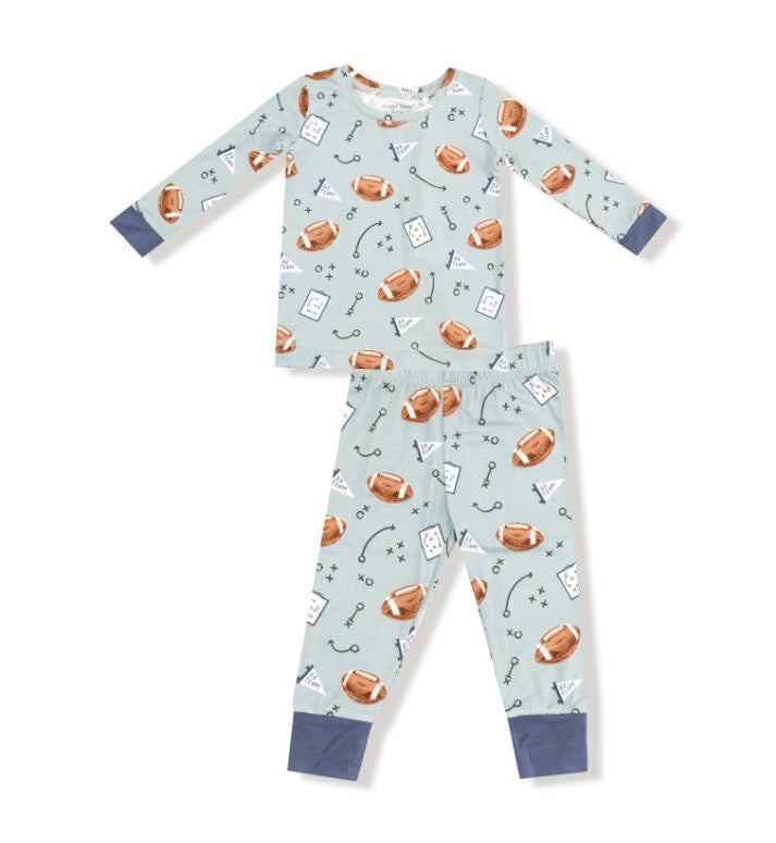 Long Sleeve Loungewear Set - Touchdown Time - Gray Mist