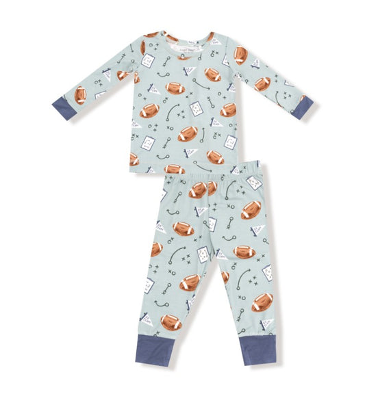 Long Sleeve Loungewear Set - Touchdown Time - Gray Mist