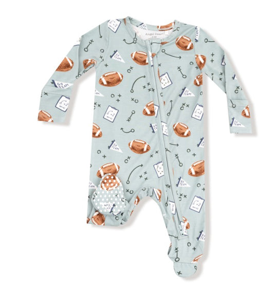 2 Way Zipper Footie - Touchdown Time - Gray Mist