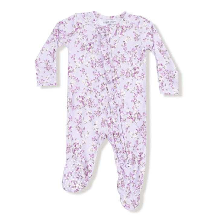 Two Way Ruffle Zipper Footie - Sweet Dream Florals