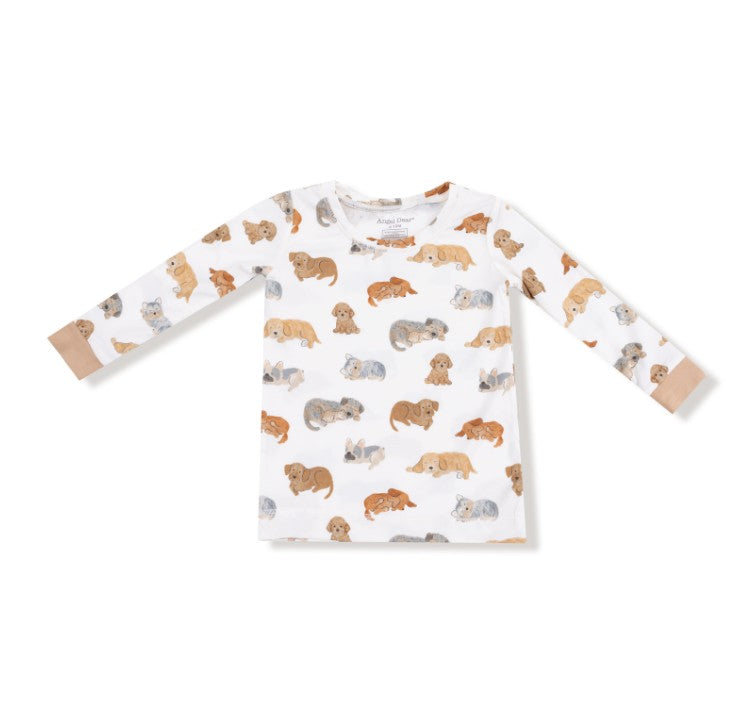 Long Sleeve Loungewear Set - Napping Puppies
