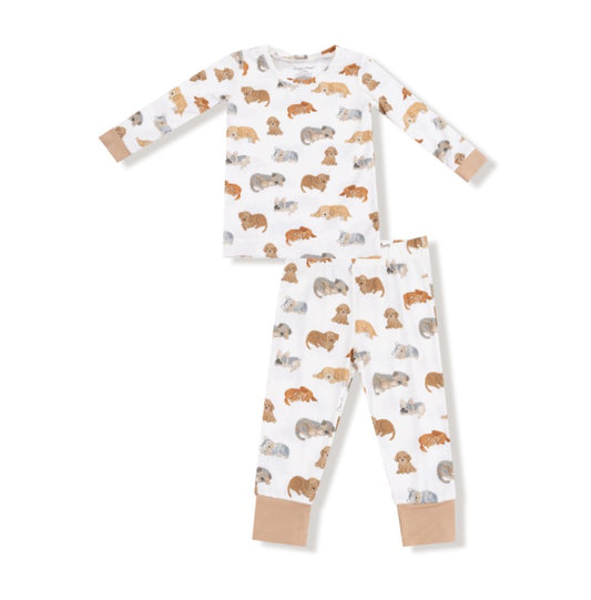 Long Sleeve Loungewear Set - Napping Puppies