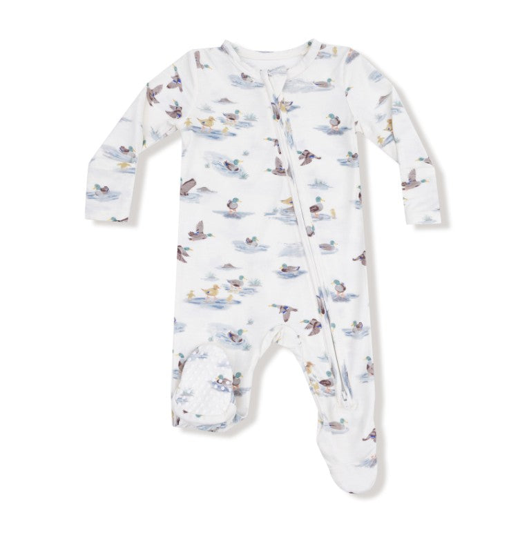 2 Way Zipper Footie - Migrating Mallards