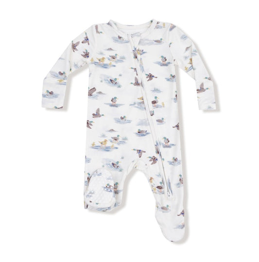 2 Way Zipper Footie - Migrating Mallards