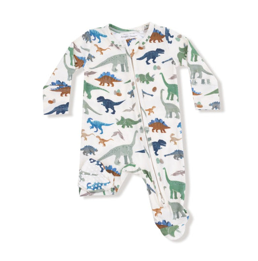 2 Way Zipper Footie - Washy Dinos