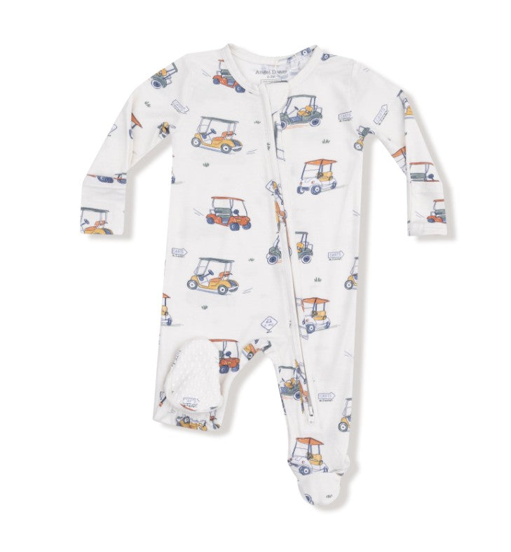 2 Way Zipper Footie - Zooming Golf Carts