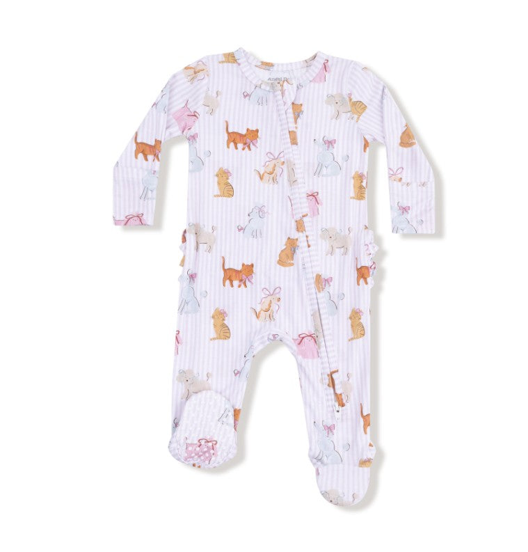 Two Way Ruffle Zipper Footie - Fancy Pets