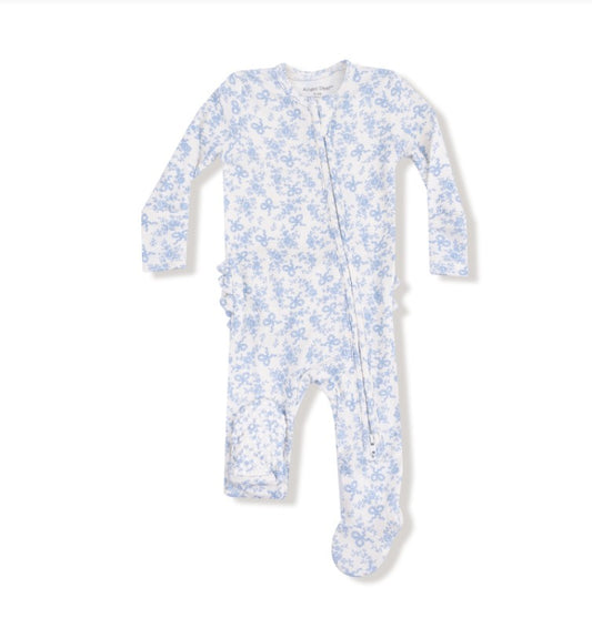 Two Way Ruffle Zipper Footie - Romi Floral