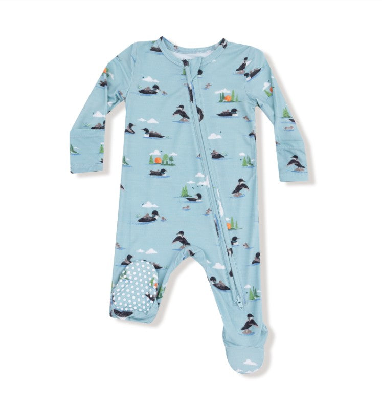 2 Way Zipper Footie - Loons