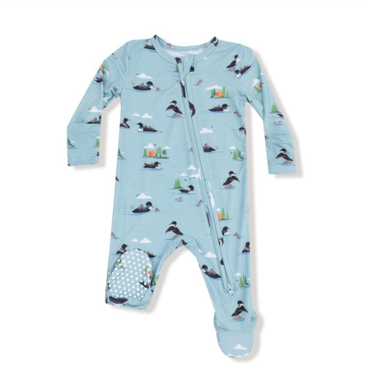 2 Way Zipper Footie - Loons