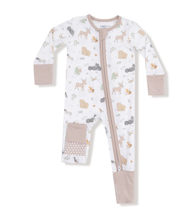2 Way Zipper Romper - Woodland Babies