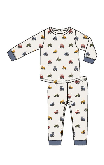 Long Sleeve Loungewear Set - Mini Tractors