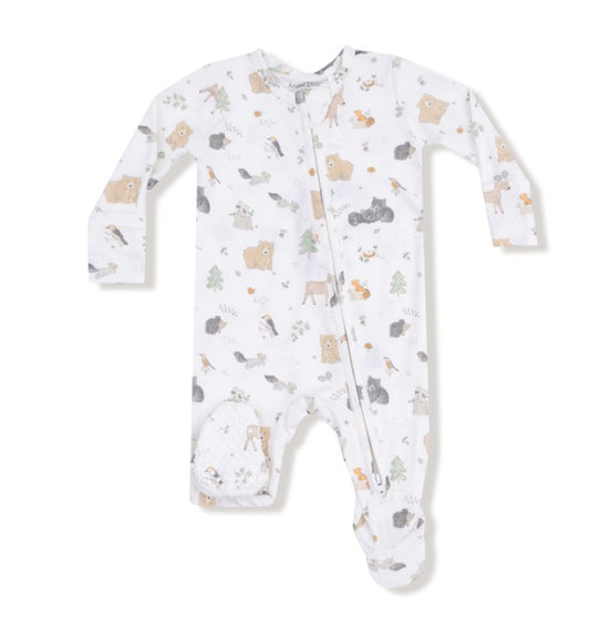 2 Way Zipper Footie - Woodland Babies