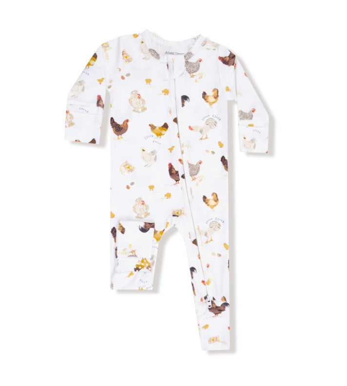 2 Way Zipper Romper - Collector Chickens