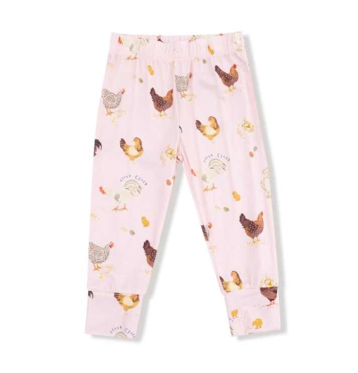 Long Sleeve Loungewear Set - Collector Chickens - Pink