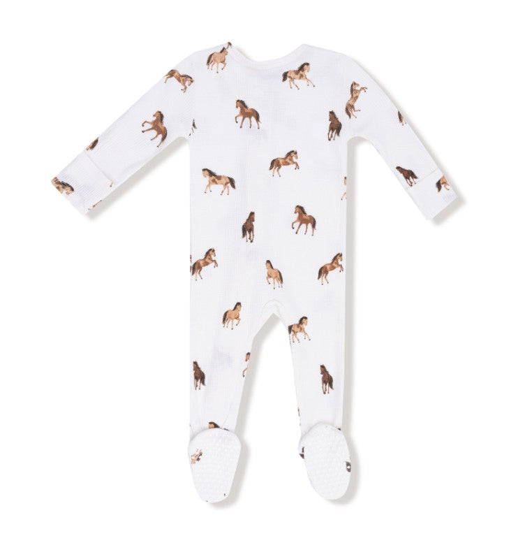 2 Way Zipper Footie - Mini Horses
