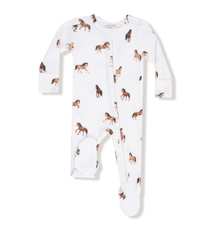 2 Way Zipper Footie - Mini Horses
