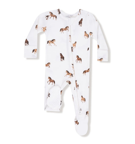2 Way Zipper Footie - Mini Horses